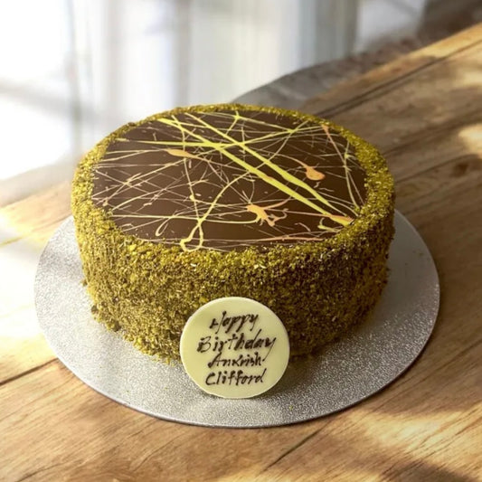 Dubai Pistachio Chocolate Lamington Cake