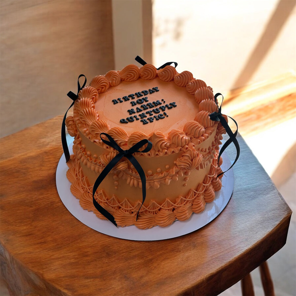 Vintage Ribbon Cake (Single colour)